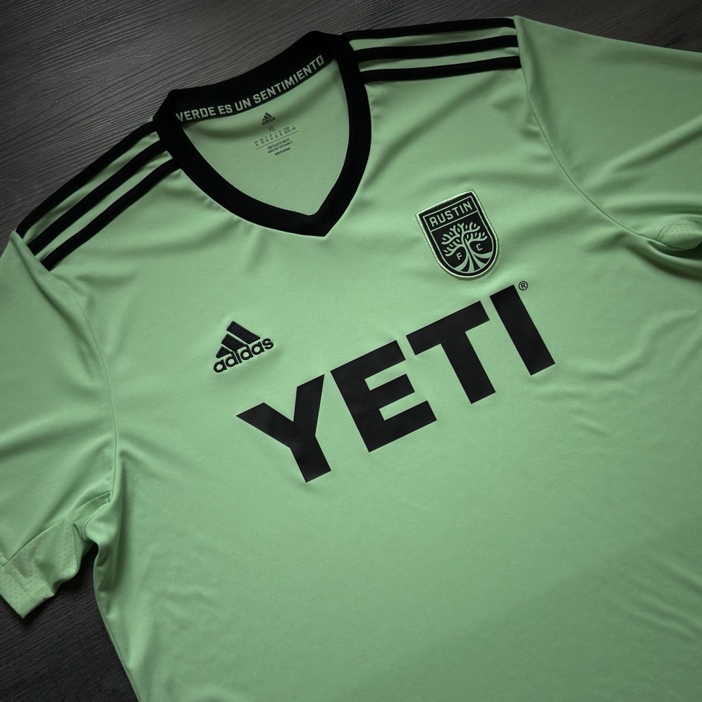 Adidas Austin FC Soccer Jersey Mens XL Mint Green Away Jersey YETI Aeroready